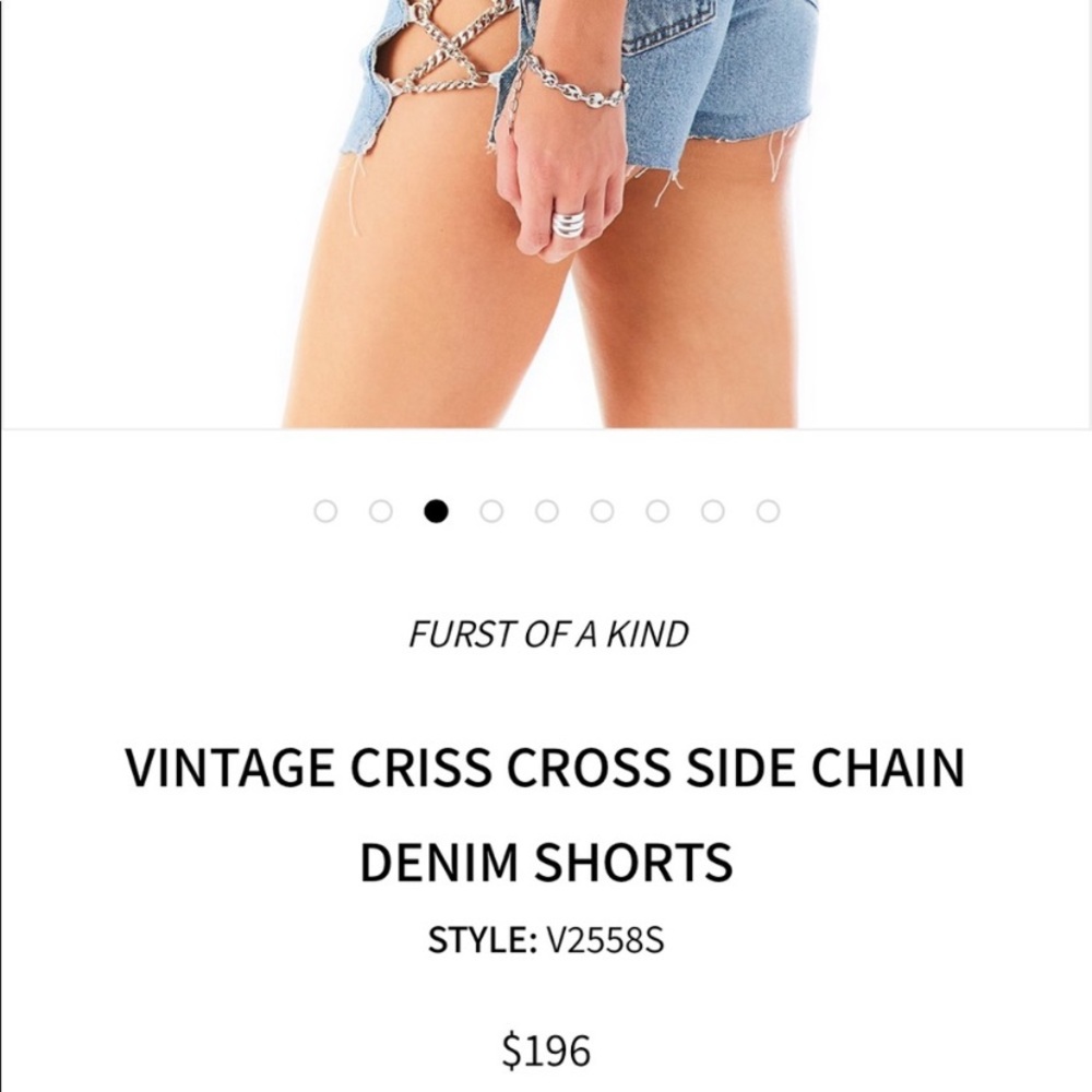 LF Furst of a Kind Vintage Upcycled Levi’s Criss Cross Side Chain Shorts 24-26 - Picture 14 of 14